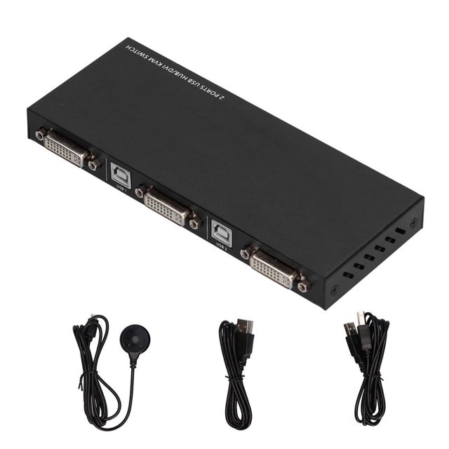 Conmutador Dvi Kvm De 2 Puertos Conmutador Kvm De Alto Rendimiento Para 2 Pc Compartir 1 Monitor Conmutador Kvm De Dos Puertos Ampliamente Compatible Con Controlador Para La Oficina En El Hogar Advancent EL010202-00