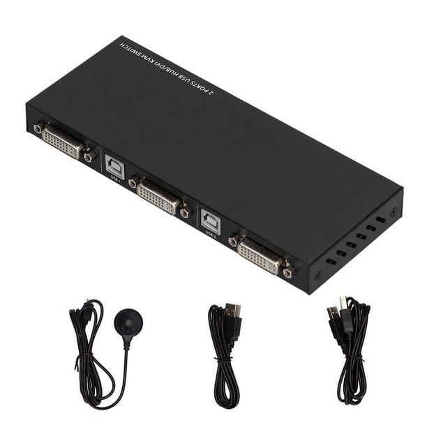 Conmutador Dvi Kvm De 2 Puertos Conmutador Kvm De Alto Rendimiento Para 2 Pc Compartir 1 Monitor Conmutador Kvm De Dos Puertos Ampliamente Compatible Con Controlador Para La Oficina En El Hogar Vogacara EL010202-00