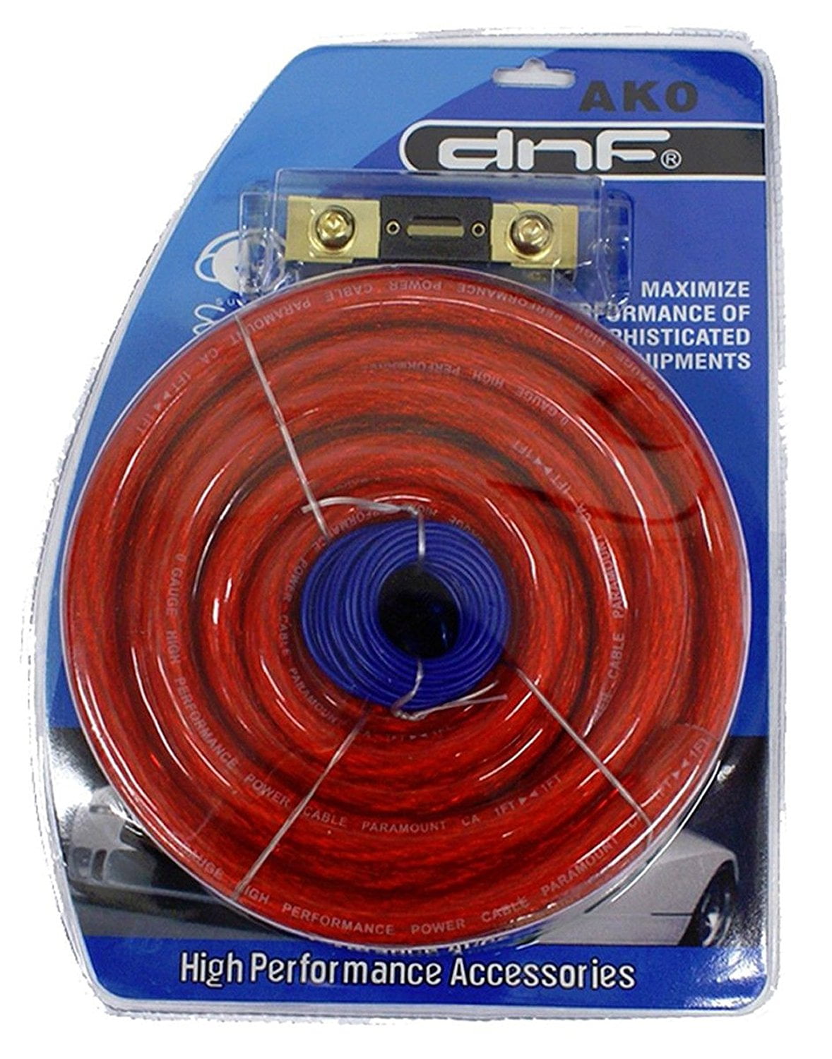 DNF 0 Gauge Red Complete Audio Kit Complete Amplifier Amp Installation