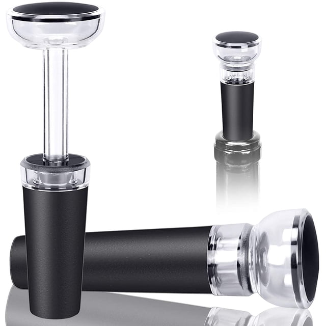 Bouchons de Vin, 3 PACK Bouchons de Vin sous Vide, Bouchons de Bouteille de Vin en Silicone Réutilisables avec Pompe d'Économie de Vin sous Vide Intégrée, Bouchons de Silicone Sans Fuite, Bouchons de Bouteille de Décapant d'Air