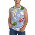 thumbnail image 1 of Fotbe Colorful Koi Fish Men's Camiseta sin Mangas Estampada para Hombres, Playera Casual para Gimnasio, Entrenamiento, Playa-Medium, 1 of 7