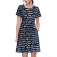thumbnail image 1 of Qekee Robe Midi d'Été pour Femmes avec Impression de Code Source, Manches Courtes Décontractée Fluide de Plage avec Poches, pour Vacances, 1 of 6