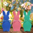 thumbnail image 4 of Flocked Easter Bunny Decor - Flocking Rabbit with Bow tie Tabletop Ornament Spring Tables Decoration Centerpieces Indoor - Easter Decorating Bunnies for Home Party, 4 of 9