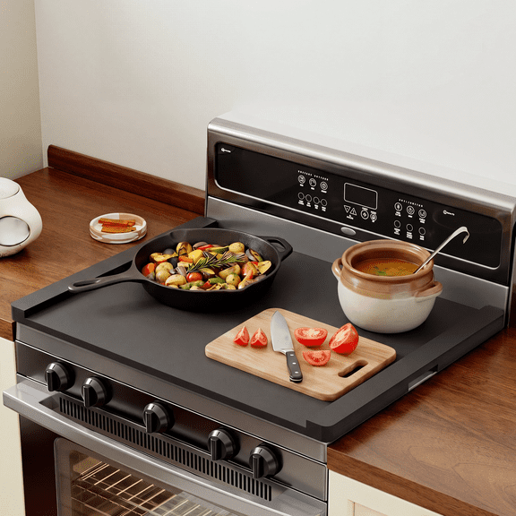HAIDAIYA Noodle Board Stove Cover, Stove Top Covers for Electric 30"L X 22"W, Stove Top Covers for Gas Burners, Sink Cover for Counter Space, Durable Easy Clean Countertop, Black