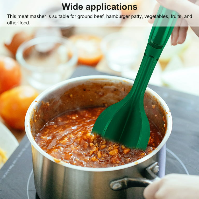 Irene Inevent Meat Chopper Non-Stick Heat-Resistant ABS Ground Beef Masher  Hamburger Crusher Professional Home Kitchen Tool Cookware Green 