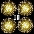 thumbnail image 5 of 1 Pack Firework Lights 180 Leds Copper Wire Starburst String Lights 8 Modes Battery Operated Fairy Lights with Remote,Wedding Christmas Decorative Hanging Lights for Party Patio Garden Warm White, 5 of 7