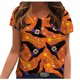 thumbnail image 1 of Blusa de camiseta informal con estampado de manga corta y cuello en V de verano para mujer a la moda Fridja  zx3743, 1 of 5