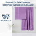 thumbnail image 6 of Casa Lino 2Pc Premium Bath Sheets (Extra Large) for Adults (72" x 36") - 100% Cotton, 400GSM, Ultra Absorbent (Violet Tulip), 6 of 7