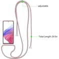thumbnail image 3 of Crossbody Case for Samsung Galaxy A52 5G with Lanyard Strap Adjustable Rope Liquid Silicone Soft Cover,Pink, 3 of 10