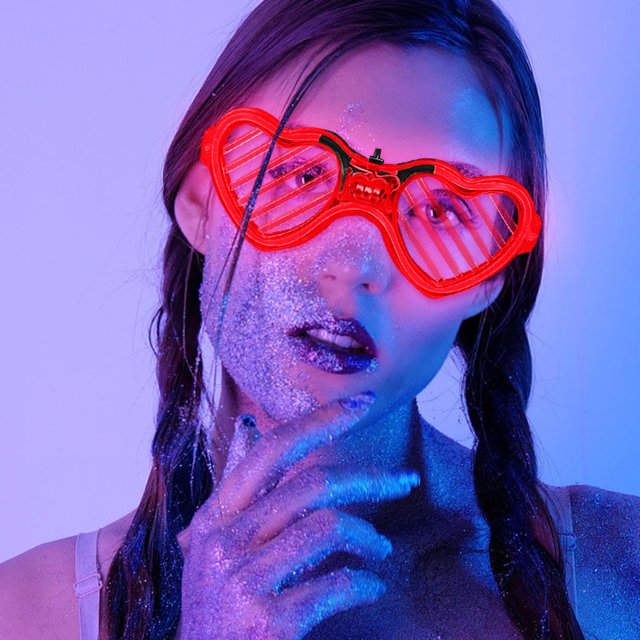Blinds Luminous Glasses LED Cold Light Creative Love Glasses Bar Party Atmosphere Props Children's Toys