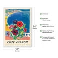 thumbnail image 2 of Côte d'Azur France - French Riviera - National Society of French Railways - Vintage Railroad Travel Poster by Tal c.1947 - Master Art Print 10in x 14in, 2 of 4