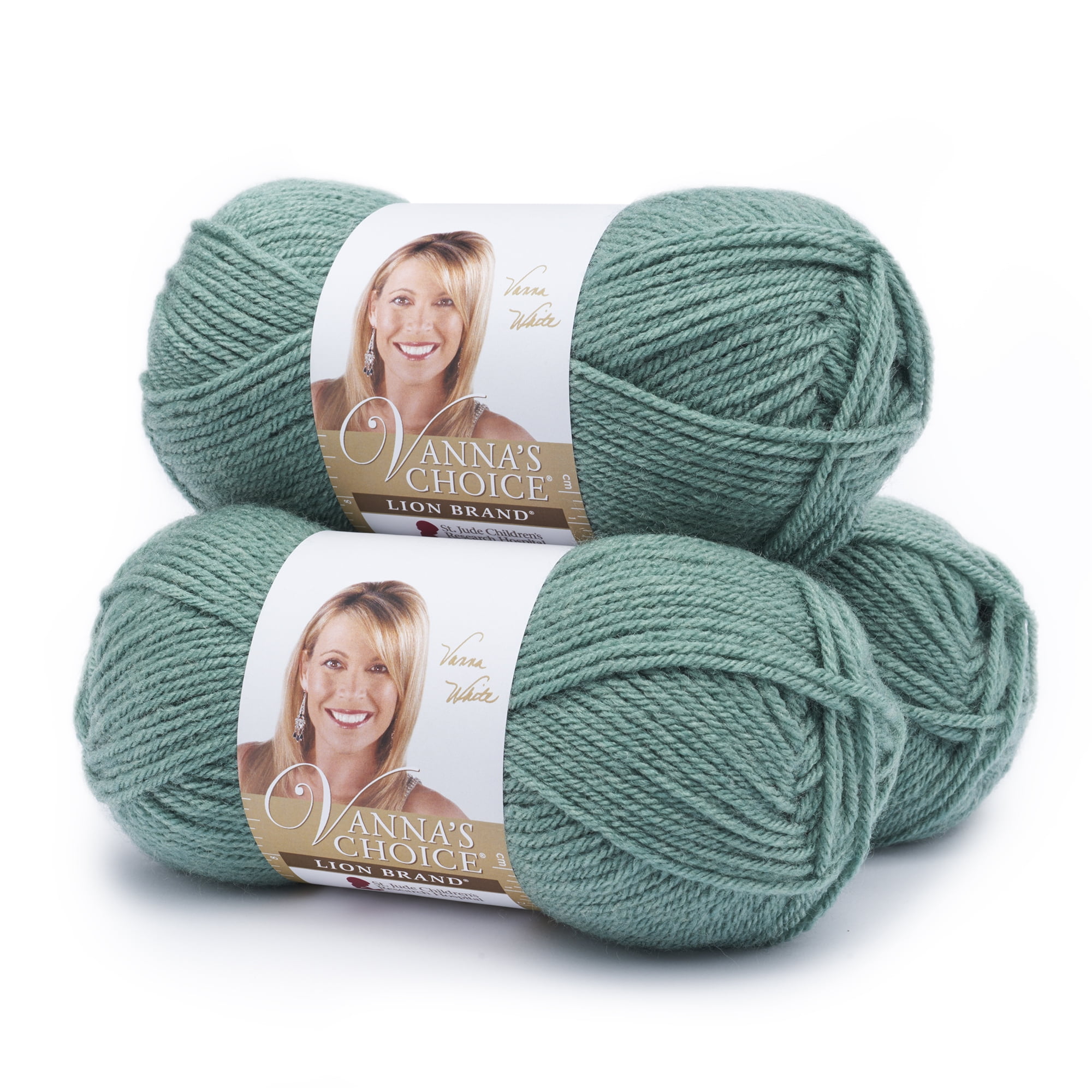 Lion Brand Yarn Vanna's Choice Sage Basic Medium Acrylic Green Yarn 3