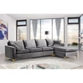 thumbnail image 6 of Home Square 2-Piece Set with Velvet Reversible Sectional and Ottoman in Gray, 6 of 9