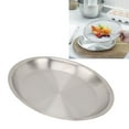 thumbnail image 3 of Plateau de Service Rond en Acier Inoxydable 16 Pouces Plateau de Service pour Maison et Restaurant, Plateau pour Camping, Collations et Repas, 3 of 7