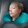 thumbnail image 3 of Inflatable Travel Pillow with Chin and Neck Support and a Velour Cover, 3 of 5