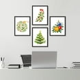 thumbnail image 3 of PixonSign Framed Wall Art Christmas Tree Ornament Bulb Mistletoe Collage, Set of 4 Holidays Wall Decor Arts, Seasonal Wall Décor, Adhesive Canvas Poster, Modern Home Artwork - 8"x10" Black, 3 of 5