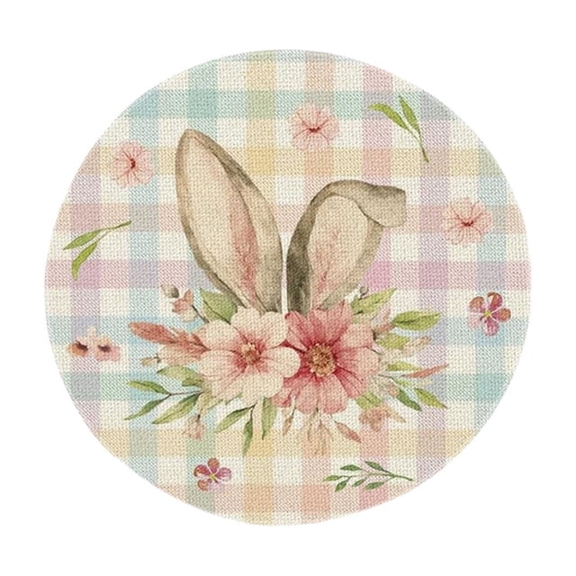 Napperon Rond de Pâques 14,57 Po Polyester Multicolore Protège-Table pour Repas des Fêtes