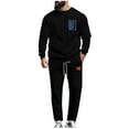 thumbnail image 3 of VBTAPA Men's Casual Tracksuit Athletic Sweatsuits Long Sleeve 2 Piece Outfit Running Jogging Sport Suit Sets Black M, 3 of 9