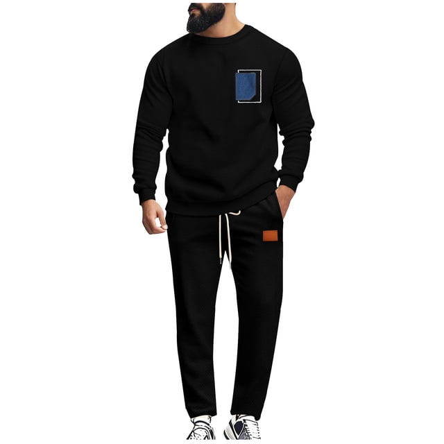 Pantalons d'Exercice pour Hommes Manches Longues Ensemble de Mode Décontracté pour Activités Extérieures