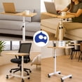 thumbnail image 5 of Mesa para Laptop Bluelander con Altura Ajustable y Ruedas con Bloqueo, Café, 5 of 5