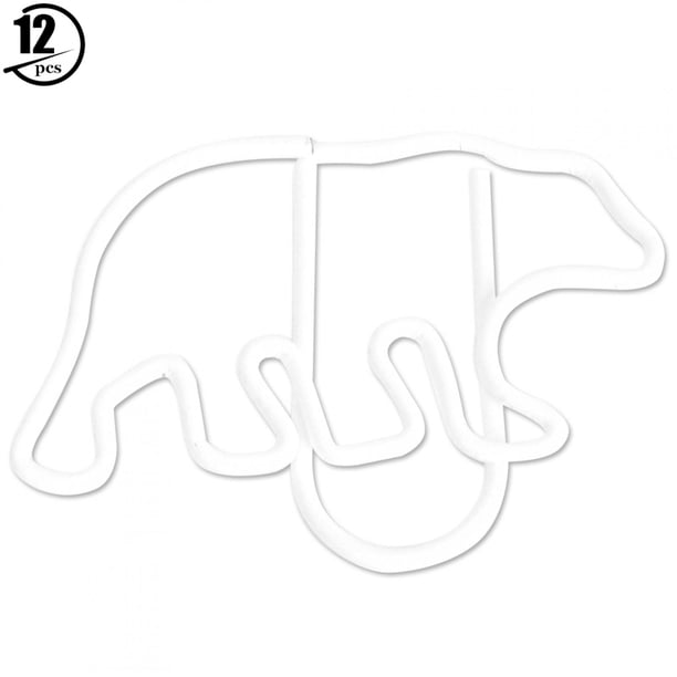 12 clips de papel con forma de oso para fotos, notas, papelería, material escolar de oficina.
