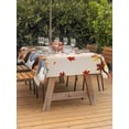 thumbnail image 2 of Outdoor Tablecloth with Umbrella Hole and Zipper, Gnomes Pumpkin Fall Rectangle Table Cloth 54x80 Inch Waterproof Tablecloth, Branches Thanksgiving Wooden Maple Leaves Picnic Table Cover for Patio, 2 of 7