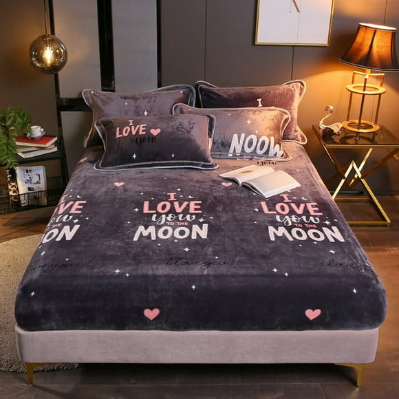 NANDIYNZHI Big Deals Warmth Micro Fleece Extra Soft Cozy Plush Fitted Bed Sheet Twin Fitted Sheet A