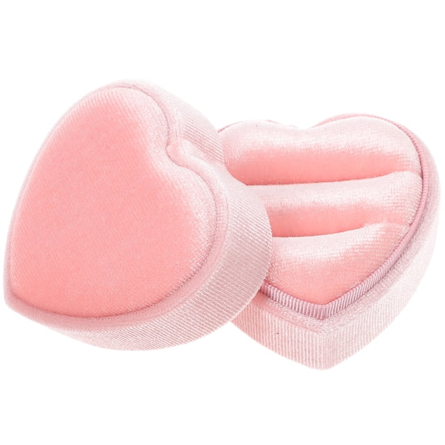 Caja de almacenamiento para anillos en forma de corazón, ideal para ceremonias de boda, propuestas y compromisos.