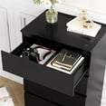 thumbnail image 3 of Black Dresser, 5 Drawer Dresser Tall Black Dresser with Large Storage Space, Modern Storage Chest of Drawers, 23.6L x 17.6W x 39.1H Inch Storage Organizer Cabinet for Home, Black, 3 of 17