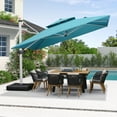 thumbnail image 3 of PURPLE LEAF 12FT Deluxe Square Patio Umbrella, Large Offset Cantilever Umbrella with 360° Rotation, Turquoise Blue, 3 of 14