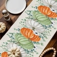 thumbnail image 2 of Orange Green Table Runner, Autumn Thanksgiving Kitchen Dining Table Decoration for Home Party Decor 13x72 Inches, 2 of 9