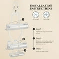 thumbnail image 6 of VANCORE Hanging Shower Caddy, Rustproof Shower Shelf Racks over Shower Head with Hooks, 6 of 7
