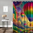 thumbnail image 2 of Orinice Rainbow Balloons Clouds Bathroom Decor Set with Hooks, Colorful Luxurious Graphic Print Polyester Fabric Shower Curtain, Chic Modern Design, 100% Polyester Fiber 69x72, 2 of 7