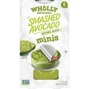 WHOLLY AVOCADO Smashed Avocado Minis, Refrigerated, 2 oz  Plastic Cup (6 Pack)