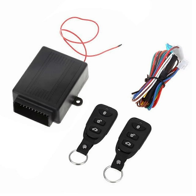 Kit universal de cierre centralizado para coche de 12 V con mando a distancia, sistema de entrada sin llave para vehículos y 2 mandos a distancia.