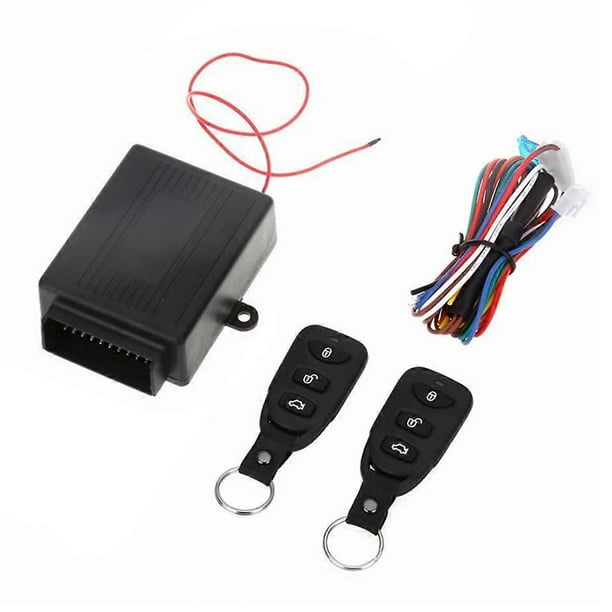 Kit universal de cierre centralizado para coche de 12 V con mando a distancia, sistema de entrada sin llave para vehículos y 2 mandos a distancia.
