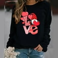 thumbnail image 2 of Awdenio Womens Fashion Sweatshirts Ladies Casual Valentine's Day Heart Print Round Neck Casual Blouse Tops, 2 of 3
