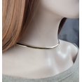 thumbnail image 3 of Alabaster Chic Minimalist Gold Tone Omega Chain Collar Necklace 18", 3 of 14