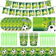 thumbnail image 1 of Juego de vajilla de fiesta Zhivalor Decoración de cumpleaños fútbol para 10 personas, 1 of 5
