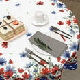thumbnail image 4 of 4th of July Round Tablecloth 60 Inch Watercolor Red Blue Floral Patriotic Decorative Table Cloth Independence Day Memorial Day Polyester Table Cover for Kitchen Dining Room Indoor Outdoor Home Decor, 4 of 6
