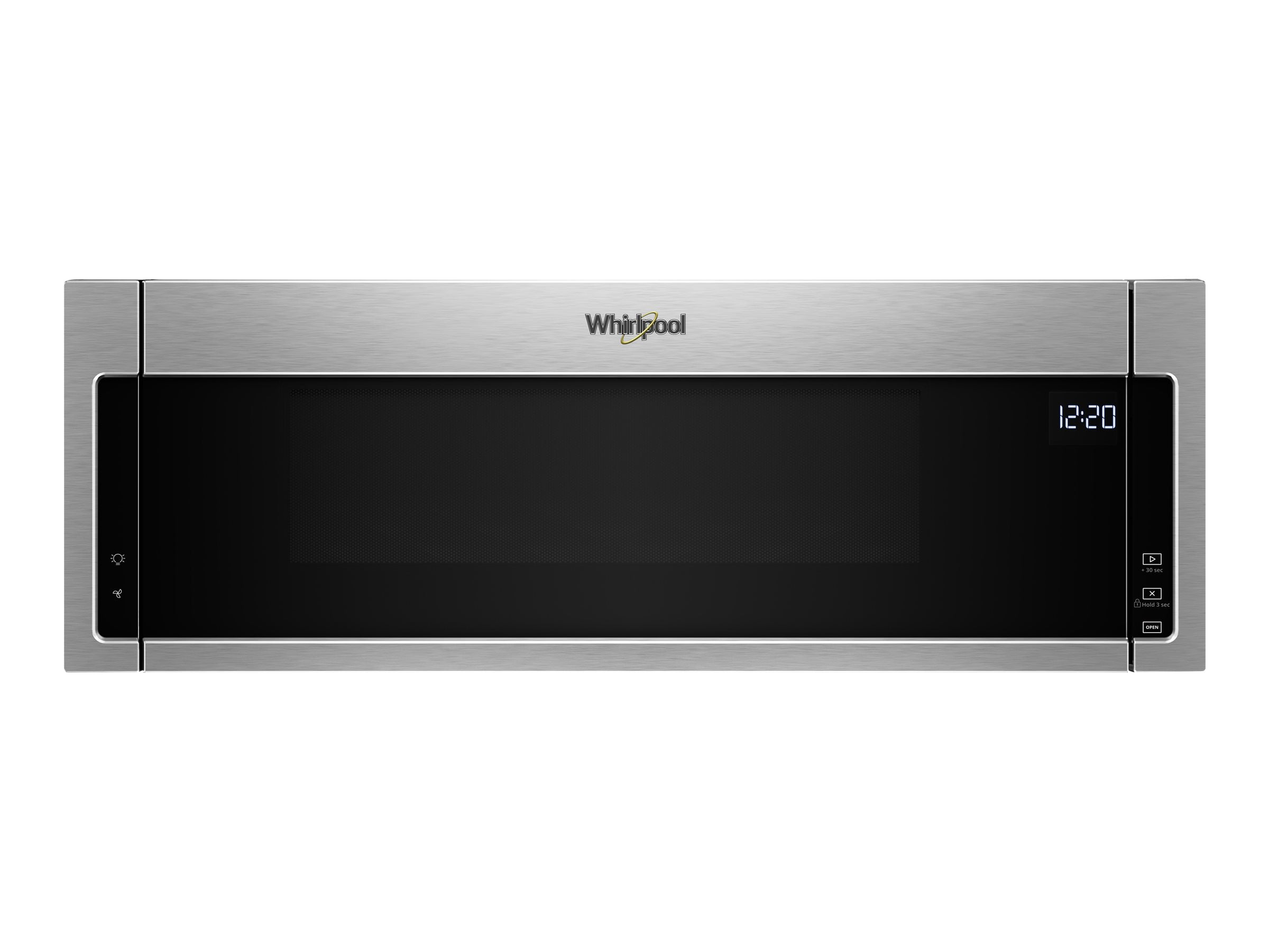 whirlpool over the range microwave black stainless