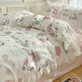thumbnail image 2 of Sanrio Cartoon Hello Kitty Pure Cotton Four-piece Set Cute Princess Style Bed Sheet Quilt Cover Pillowcase Three-piece Gift Set RJ, 2 of 7