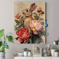 thumbnail image 4 of UXIEQU Vintage Floral Bunny Canvas Wall Art Print 15.75x11.81 Inches, 4 of 8