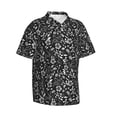 thumbnail image 5 of Wukai Daisies Flowers Men's Hawaiian Shirt Short Sleeve Casual Button Down Summer Beach Aloha Shirt Tropical Print Holiday Party, 5 of 8