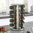 thumbnail image 6 of 20 Jar Revolving Countertop Spice Rack with Spices Included, FREE Spice Refills for 5 Years, Polished Stainless Steel with Black Caps, 30020, 6 of 7