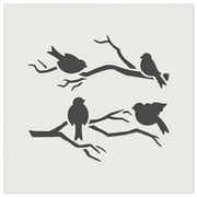 Birds Sitting on Tree Branches DIY Cookie Wall Craft Stencil - 5.5 Inch