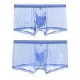 thumbnail image 2 of TANBOM Men's Nylon Mesh See-Through Breathable Boxer Briefs Underwear Blue, 1-Pack, XXXL, 2 of 6