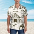 thumbnail image 2 of Honeii Farm Animals 2 Print Men’s Hawaiian Shirt,Classic Button-Down Short Sleeve Shirt, for Beach, Vacation, and Outdoor Activities,3X-Large, 2 of 7