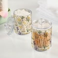 thumbnail image 2 of Yayeee 4 Pack Qtip Holder Bathroom Cotton Swab Canister with Lid Clear Dispenser Set, Floral Rabbit, 2 of 6