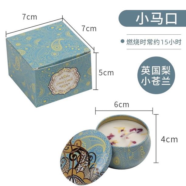 Xiao Hua 1 vela perfumada con flores secas, cera de soja ecológica, fragancia de orquídea azul claro, fragancia duradera, adorno decorativo de recuerdo romántico.